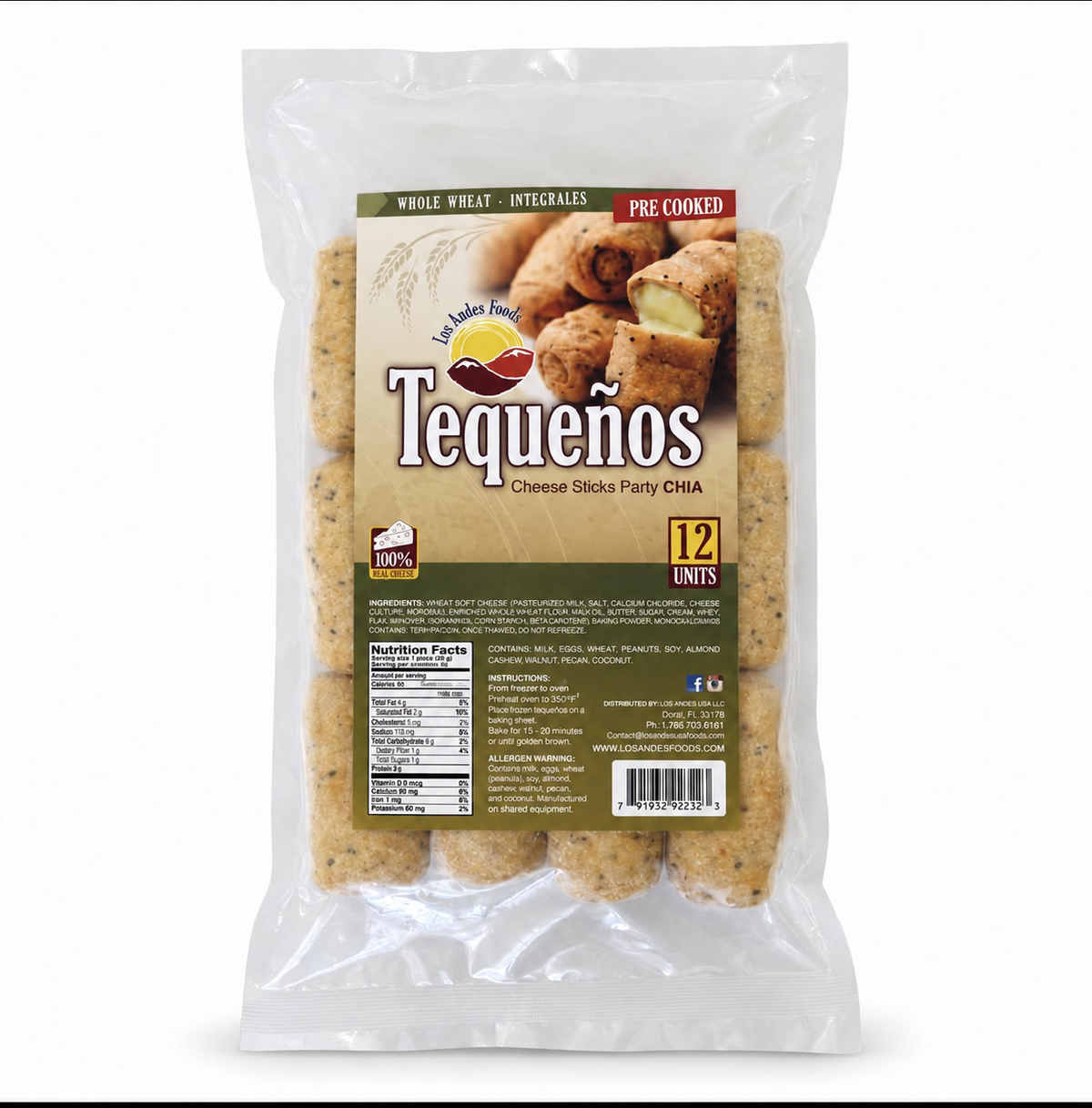Tequeños Integrales con Chía Los Andes Foods — 12 unidades