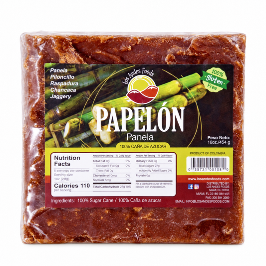 Los Andes Foods Panela de Papelón – Panela Sugar Cane Block 16 oz