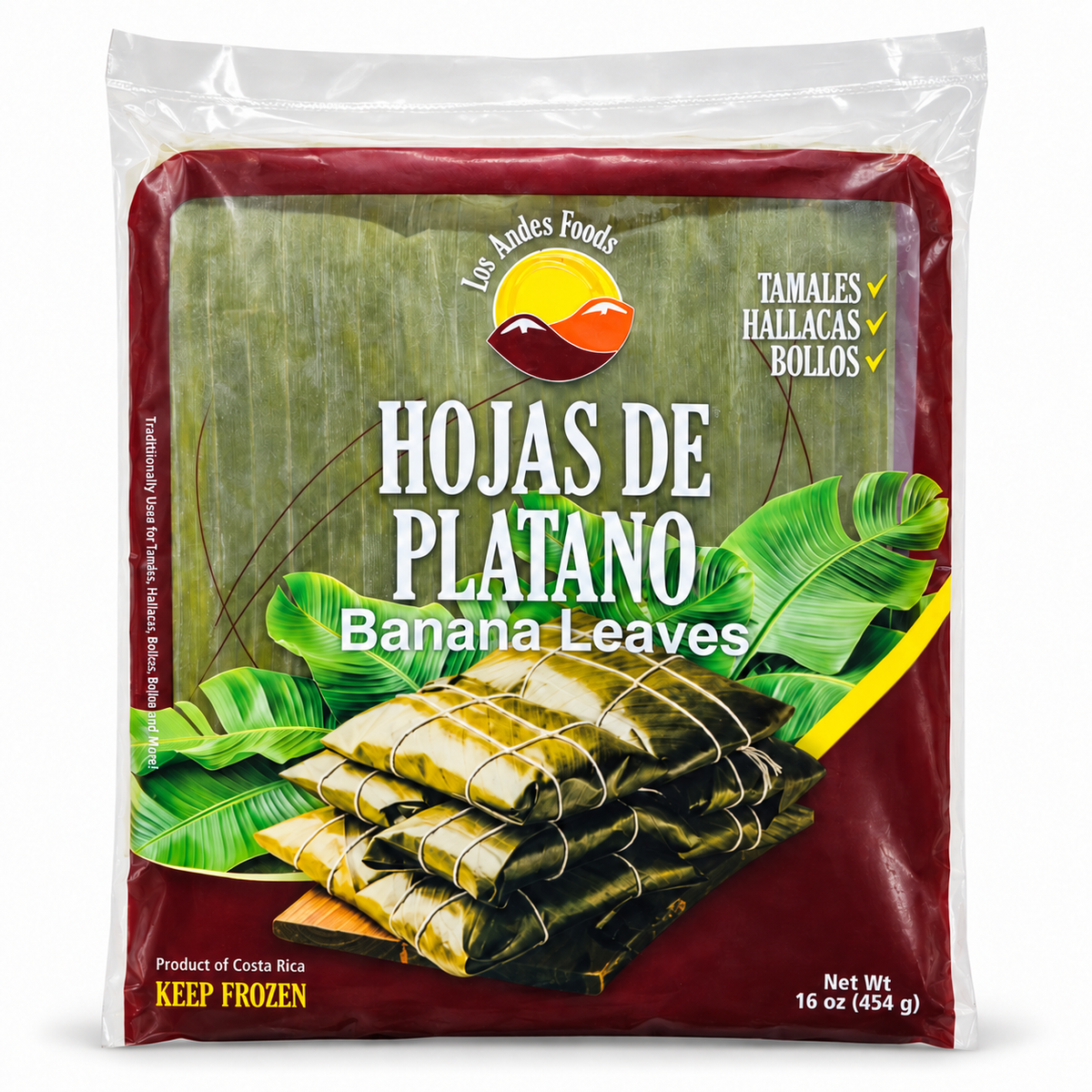 Empaque de hojas de plátano Los Andes Foods de 16 oz (454 g) para preparar hallacas, tamales. Pick up gratis en orlando y envíos a usa 